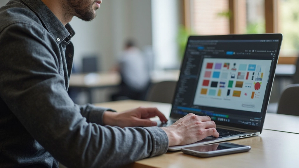 Computer screen displaying color palette generation tool interface with hex codes and harmony options visible