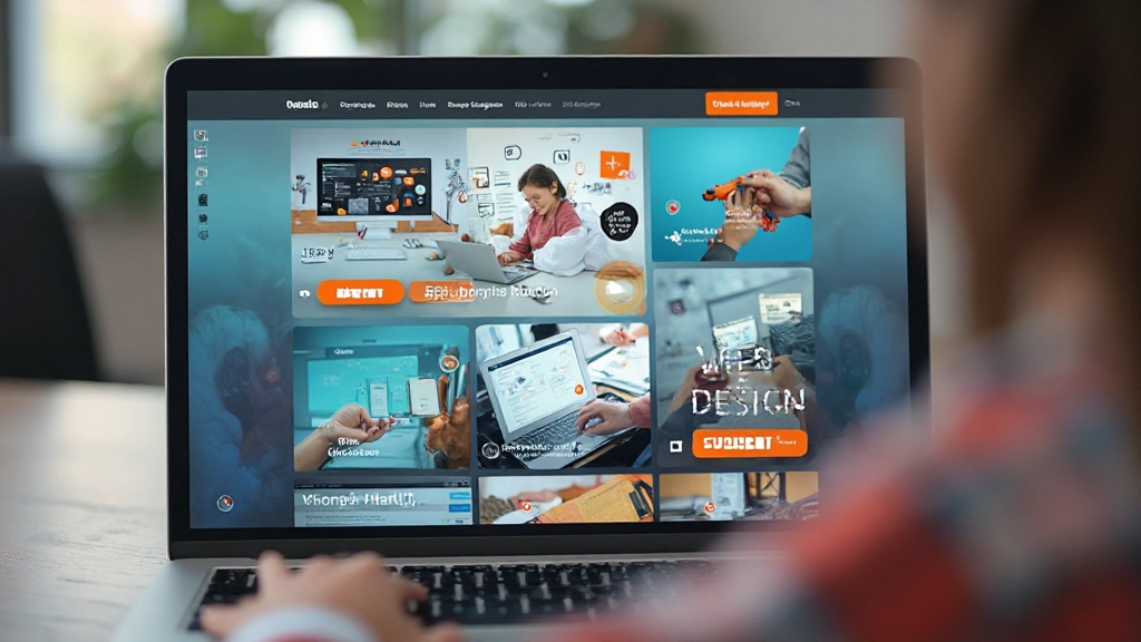 Portfolio work examples displayed on designer portfolio website on computer