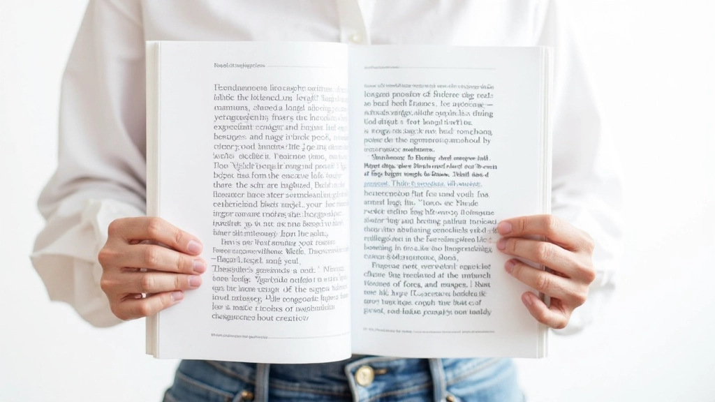 Text layout showing optimal line length, line height spacing, and paragraph margins in a reading-focused design