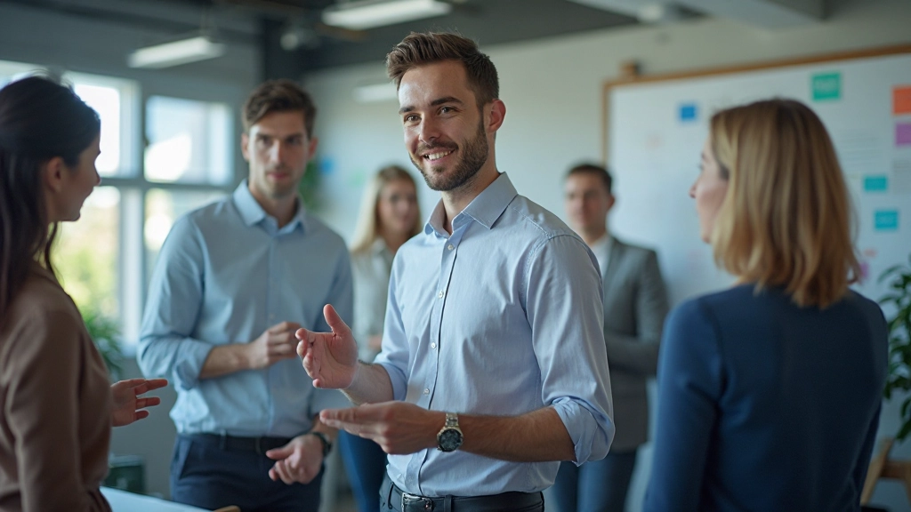 User research workshop with sticky notes and persona cards organized on wall board